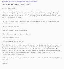 Experience in instrumentation will be given preference. Procurement Officer Cover Letter With Experience Sample Cover Letter