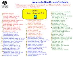 Edexcel Papers 2 3 Unseen Topics 2017 Corbettmaths