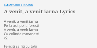 Colindam, colindam, iarna pe la case de. A Venit A Venit Iarna Lyrics By Cleopatra Stratan A Venit A Venit