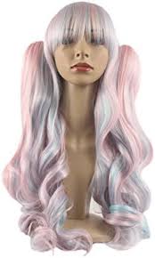 Xiaoyu Long Curly Lolita Clip On Cosplay Wig Pink Blue : Amazon.com.be:  Beauty