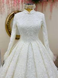 Kollari Tuylu Komple Dantelli Tesettur Gelinlik Fiyati Gelinlik Elbise Dugun Nedime Hediyeleri