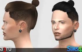 A3ru Raymond The Man Bun Hair Sims 4 Downloads Sims Hair Man Bun Bun Hairstyles