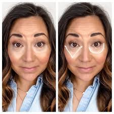 Concealer in a triangle shape for brighter eyes