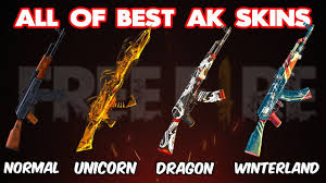 Looking for free fire redeem codes to get free rewards? Free Fire Ak Skins Comparison Dragon Ak Ak Winterlands Ak Unicorn Normal Ak Garena Free Fire Youtube