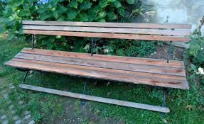Banc De Jardin Ancien Pliable Lattes En Bois Exotique