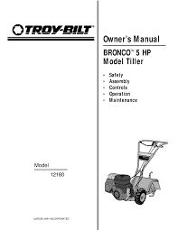 This leftover oil will result in less oil being needed to fill the system to operating level. Troy Bilt Bronco 12180 Owner S Manual Pdf Download Manualslib