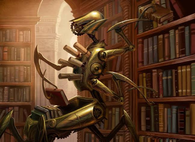 Cogwork Librarian MtG Art from Conspiracy Set by Dan Scott - Art of Magic:  the Gathering