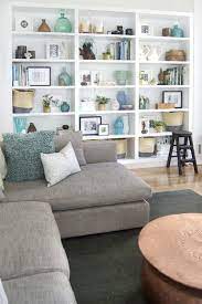 77 Prime Ideas To Decorate Your Living Room With Turquoise Accents Livingroomideas Livingroo Living Room Bookcase Living Room Shelves Shelf Decor Living Room