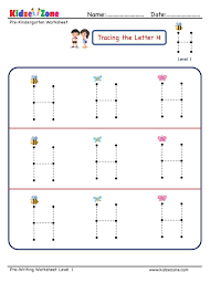 Preschool Letter Tracing Worksheet Letter H Big Font Kidzezone In 2020 Letter H Worksheets Handwriting Worksheets For Kids Letter Tracing Worksheets