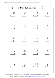 Some of the worksheets displayed are , grade 2 supplement, double digit subtraction with regrouping two digit, subtraction work 2 digit minus 2 digit subtraction, no regrouping column t1s1, subtracting 2. 2 Digit Subtraction No Borrowing 2 Worksheet