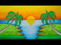 Pantai tepi laut laut pemandangan laut alam air ocean langit garis pantai pemandangan. Wn Cara Menggambar Pemandangan Pohon Kelapa