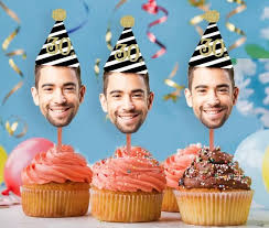 Birthday Cupcake Ideas For Boyfriend Photo Cupcake Toppers 30th 40th 50th 60 75 Digital File Etsy Birthday Decorations For Men 30th Birthday For Him Cupcakes For Men