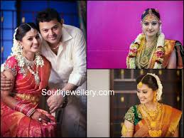 Actress Sneha S Complete Wedding Jewellery South Indian Jewellery Indian Jewellery Design Indian Bridal Sarees South Indian Bride