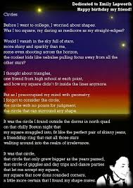 Circles A Poem About Fitting In Friendship And Being A Little Weird Dedicated To Emily Lapworth Happy Friends Circle Fancy Words
