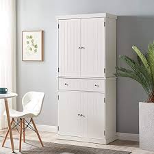 2 pack tackable hanging baskets,under shelf hanging wire storage basket stackable hanging basket for kitchen, pantry, cabinet,white deluxesilvergoods. Amazon Com Smile Back Kitchen Cabinet 71 Traditional Kitchen Pantry Cabinet Storage Cabinet Tall Freestanding Cupboard With 4 Doors 4 Adjustable Shelves Large Cabinets And 1 Wide Drawer For Kitchen White Kitchen Dining