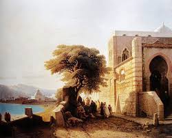 Francois Antoine Bossuet 1798 1889 La Fontaine De La Mosquee De Sicomoro A Mostava Au Maroc Huile Sur Panneau Collections Royale Painting Mosque Fountain