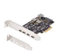5-Port USB PCIe Card, USB 3.2 10Gbps, PCI Express Card with 4x USB-C Ports,  1x USB-A Internal Port, USB PCIe Controller Card, Windows/macOS/Linux