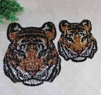 Large Tiger Head Sequined Applique Patch,paillette Patch ...