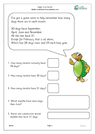 How many months does pregnancy last? Days In A Month Measuring And Time Worksheets For Year 3 Age 7 8 By Urbrainy Com