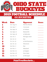 Printable Ohio State Buckeyes Football Schedule Ohio State Buckeyes Football Ohio State Football Schedule Buckeyes Football