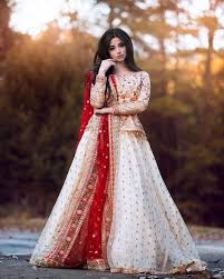 Pretty Ivory And Red Pakistani Gown Red Bridal Dress Pakistani Bridal Dresses Pakistani Gowns