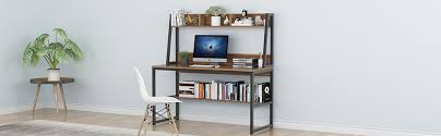 More and more americans are working from home and a successful home office needs the right layout and organization. Amazon Com Tribesigns Computer Desk With Hutch 47 Inches Home Office Desk With Space Saving Design With Bookshelf For Small Spaces Dark Walnut Furniture Decor