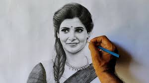 Samantha Pencil Drawing Video Apsara Pencil Drawing Tutorial Youtube Pencil Drawings Pencil Drawing Tutorials Celebrity Drawings