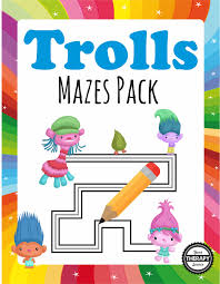 Trolls Mazes Fun Pencil Games Growing Play Pencil Challenge Preschool Activities Handwriting Activities