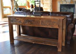 Sofa Tables Reclaimed Teton 3 Drawer Sofa Table Rustic Sofa Rustic Sofa Tables Diy Sofa Table