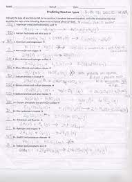 Balance the following equations and indicate the type ofreaction taking place: Inspirational Types Of Chemical Reactions Worksheet Typesofadverbs Typesofamnesia Typesof