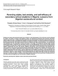 Take the toxic parent quiz and discover your parent's toxicity score now. Pdf Parenting Styles Test Anxiety And Self Efficacy Of Secondary School Students In Nigeria Lessons From Nigerian Sociocultural Context Nwosu Kingsley Chinaza Academia Edu