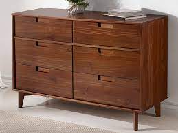 Enjoy free shipping on most stuff, even big stuff. 6 Drawer Mid Century Modern Wood Dresser In Walnut Walker Edison Br6dsldrwt