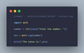 As an example, ln(5) = log e (5) = 1.609. Python Program To Find Natural Log Of A Number