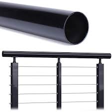 Cable rail offers modern design properties by utilizing metal posts and handrails, but can also be combined with wood stair parts. Liqs6fjbt0t4xm