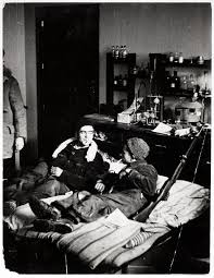 Republican soldiers camping in a physics laboratory, University ...