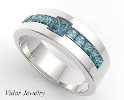 Men Wedding Bandunique Wedding Bandswedding Ringblue Etsy In 2022 Mens Wedding Bands Unique Blue Sapphire Wedding Band Blue Diamond Wedding Band