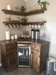 Coffee Bar 46 W From Corner Each Way 18d36h Floating Shelves 40w40w All Drawers Made With Baltic Birch Coffee Bar Home Home Bar Designs Coffee Bars In Kitchen