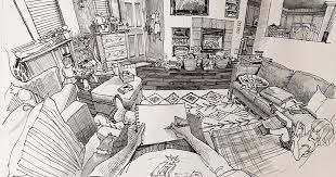 This Artist Creates Incredible Drawings of the Room He's in From His  Perspective | Search by Muzli