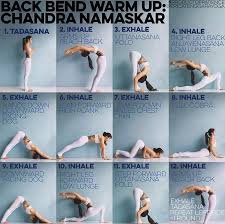 Yoga Sequence Back Bend Warmup Chandra Namaskar Yoga Routine Yoga Sequences Yoga Moves