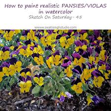 Join me for a short lesson on how to paint pansies! Spring Pansies Violas In Watercolor