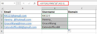 How To Separate Email Addresses To Username And Domain In Excel