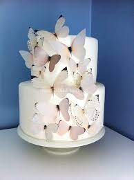 Wedding Cake Topper Edible Butterflies In Ivory Cream Colors Butterfly Cake Cake Decora Butterfly Birthday Cakes Edible Cake Decorations Butterfly Cakes