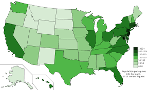 List Of U S States By Population Density Simple English