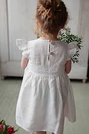White Flower Girl Dress White Girl Linen Baby Clothes Clothes Dress Flower Life Wit White Flower Girl Dresses Girls White Dress Girls Dresses Summer