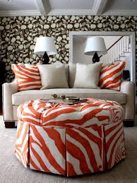 Available in multiple configurations with custom options. Contemporary Living Room With Orange Zebra Ottoman Hgtv