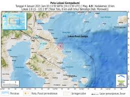 Menurut analisis badan meteorologi klimatologi dan geofisika (bmkg), episenter gempa bumi berlokasi di titik koordinat 8,59 ls dan 116,07 bt. Gempa Magnitudo 4 9 Goyang Morowali Sulteng Terkini