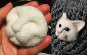 Kitty Paw Rings Felted Wool I Really Have To Start Learning Felting Needlefeltedcat Beauty Pin Blog Kece Igneleme Ayilar Kedi