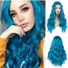 Mix Blue Long Wavy Wig