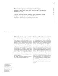 PDF) The use of focus groups to investigate sensitive topics: An example  taken from research on adolescent girls' perceptions about sexual risks