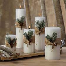 Diy diwali/christmas home decoration ideas : Siberian Fir Fragranced Pillar Candles Candles Christmas Christmas Decor Juldekorationer Julideer Julmarknader